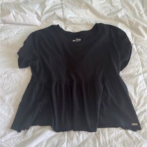 Hollister Peplum Baby Tee Black Size XS